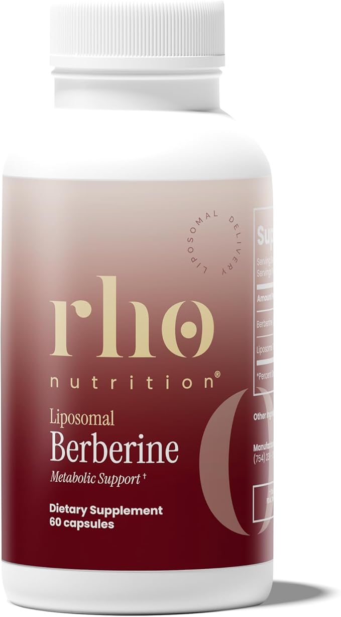 Rho Nutrition Liposomal Berberine Capsules - Ultra High Absorption Supplement – Supports Immune Function Gut Health and Metabolic and Cardiovascular Health (60 Capsules)