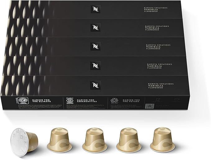 Nespresso Capsules Original Line Vaniglia Medium Roast Espresso Coffee 50 Count Espresso Coffee Pods