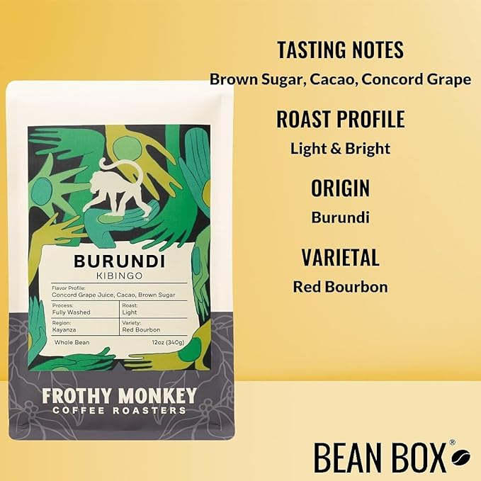 Bean Box Coffee Sampler - Roasted by Frothy Monkey 4-Pack Whole Bean Coffee Gourmet Coffee