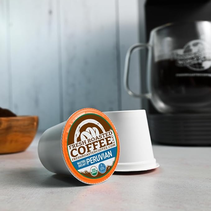 Fresh Roasted Coffee Organic Water-Processed Decaf Variety Pack | USDA Organic Kosher | K-Cup Compatible 96 Pods