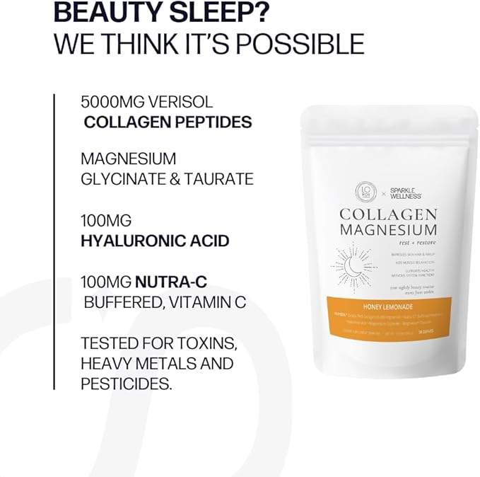 Sparkle Wellness Collagen Magnesium Rest + Restore (Honey Lemonade) [30-Serves] and Bone Mineral Boost (Mixed Berry) [30-Serves | Magnesium VERISOL &amp FORTIBONE Bioactive Collagen Peptides