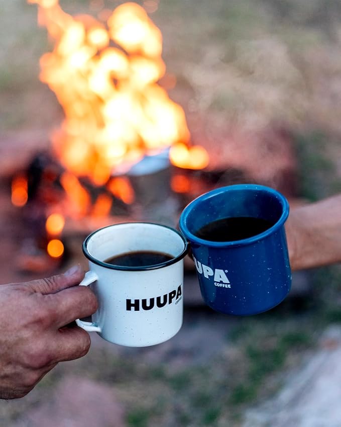 HUUPA Intense Wood-Fired Roasted Coffee 100% Arabica and Robusta Blend High Caffeine Dark Roast Ground Intense 16 oz