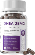 iMATCHME Women's DHEA 25mg Supplement with Vitamin D3 &amp Slippery Elm – Daily Hormone Support for Energy Mood Immune &amp Healthy Aging – Gentle Balance Formula Vegan Capsules 60 Count