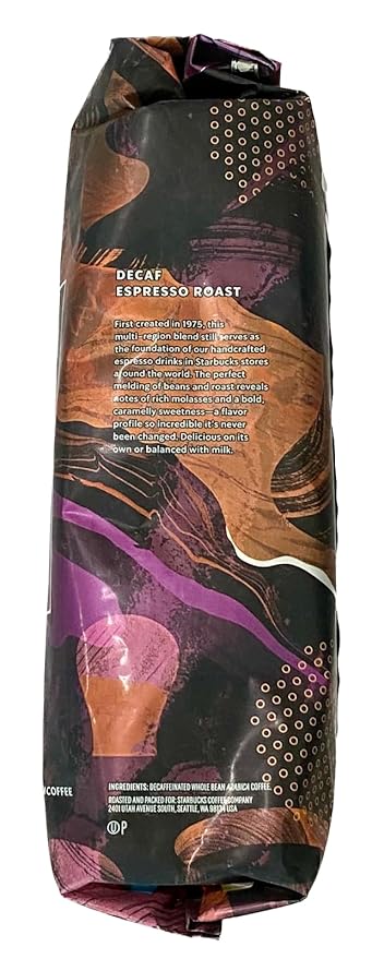 Starbucks Decaf Espresso Whole Bean Coffee 16 oz