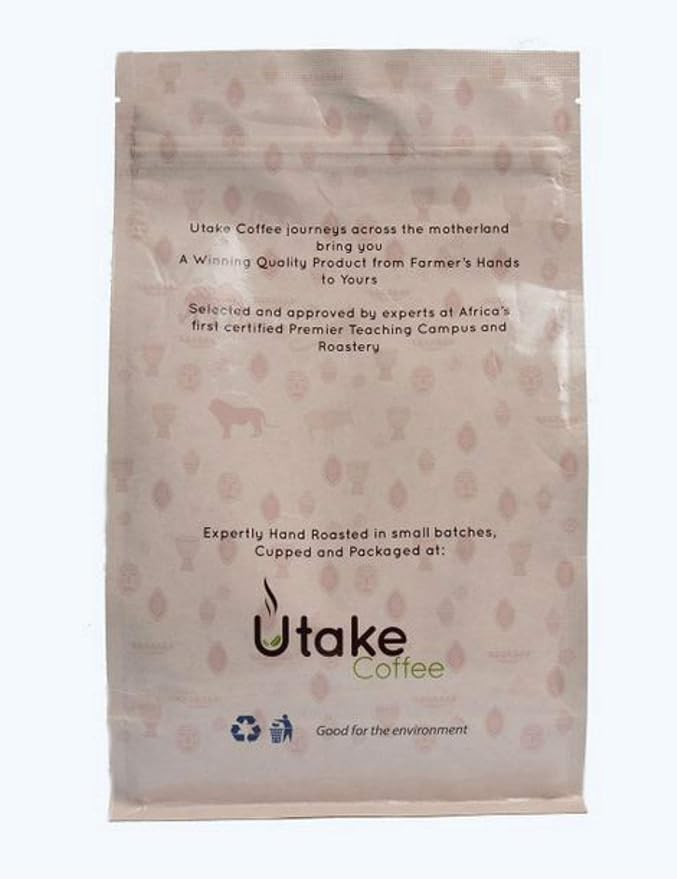 Kenya AA Coffee. Single Origin Fair Trade Ground Coffee. Small Batch Medium Roast Coffee packed in 13.23-Ounce (375grams) Resealable Valve Bag by Utake Coffee