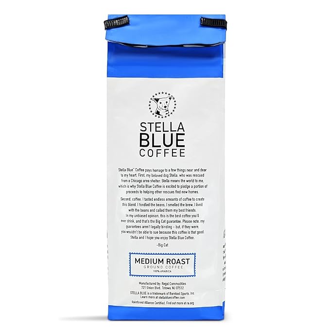 Stella Blue Ground Coffee Variety Pack Big Cat Blend And Miss Peaches Blend Medium Roast Arabica Coffee Smooth Balanced Flavor With Caramel Citrus And Fruity Notes Ethically Sourced 12 oz Bags