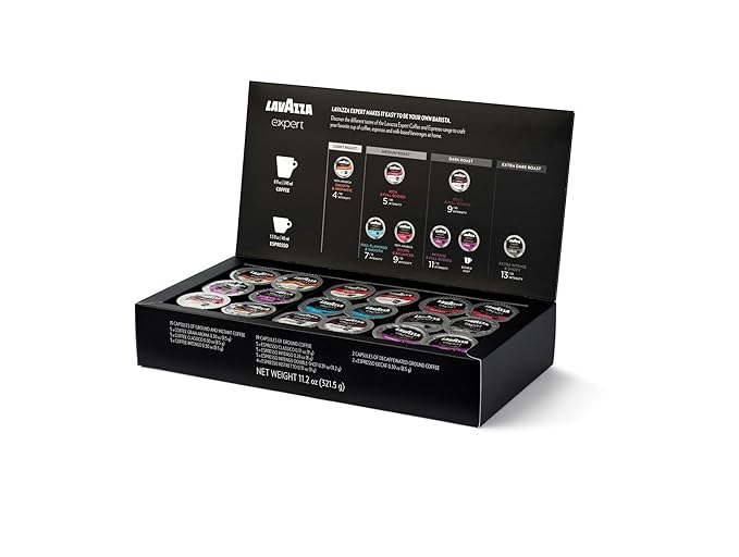 Lavazza Expert Variety Pack Contains Light Medium and Dark Roast Espresso and Coffee Capsules Compatible with Lavazza Classy Machines (36 Capsules)