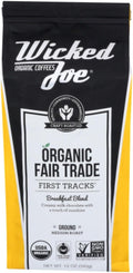 Wicked Joe Coffee Ground Breakfast Blend Light Roast 12-Ounce Bag (Pack of 6)