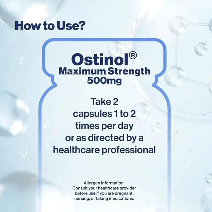 ZYCAL Ostinol Maximum Strength 500 mg (New and Improved Ostinol 450 mg) - Bone &amp Joint Supplement for Intense Bone Loss and Joint Dysfunction - 60 Capsules