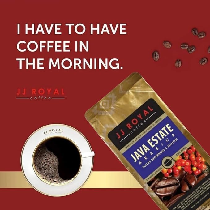 JJ Royal Coffee Java Estate Arabica 200g Ground Coffee (Pack of 4)