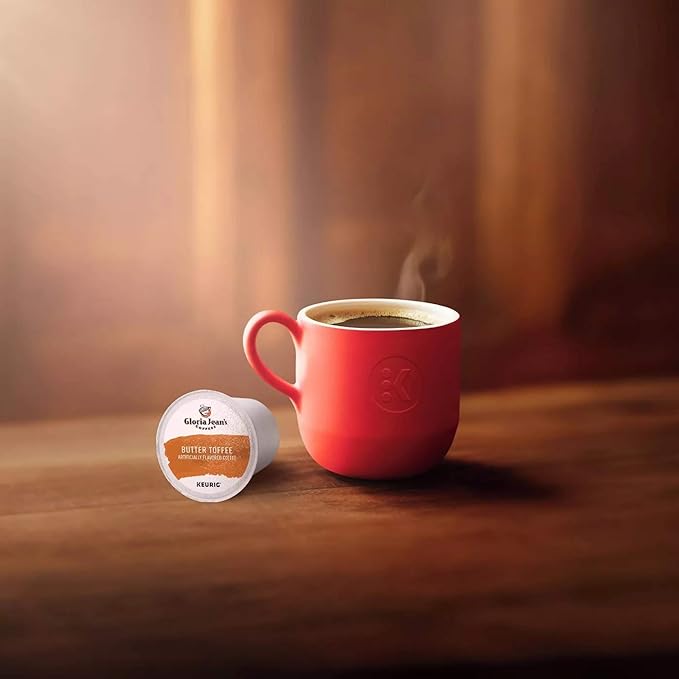 Gloria Jean's Coffees Butter Toffee Single-Serve Keurig K-Cup Pods Flavored Medium Roast Coffee 96 Count