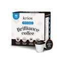 Krios Coffee Brilliance Coffee Pods Enhance Energy &amp Focus with Essential Vitamins L-Theanine Bacopa Monnieri &amp Rhodiola Rosea Medium Roast Smooth 16 Ct