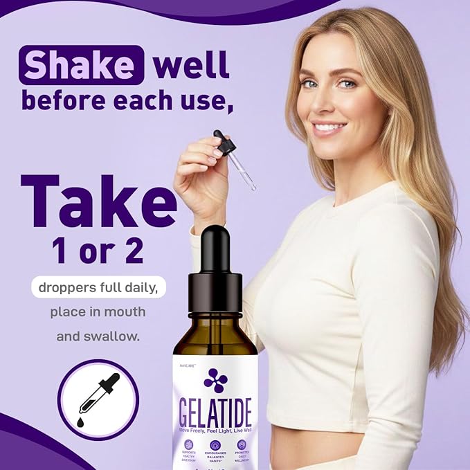 (2 Pack) Gelatide Drops – Advanced Gelatide Liquid Drops Health Support All Natural Ingredients Formula Daily Premium Maximum Strength Vitamin Health and Wellness 2 Bottles for 2 Months