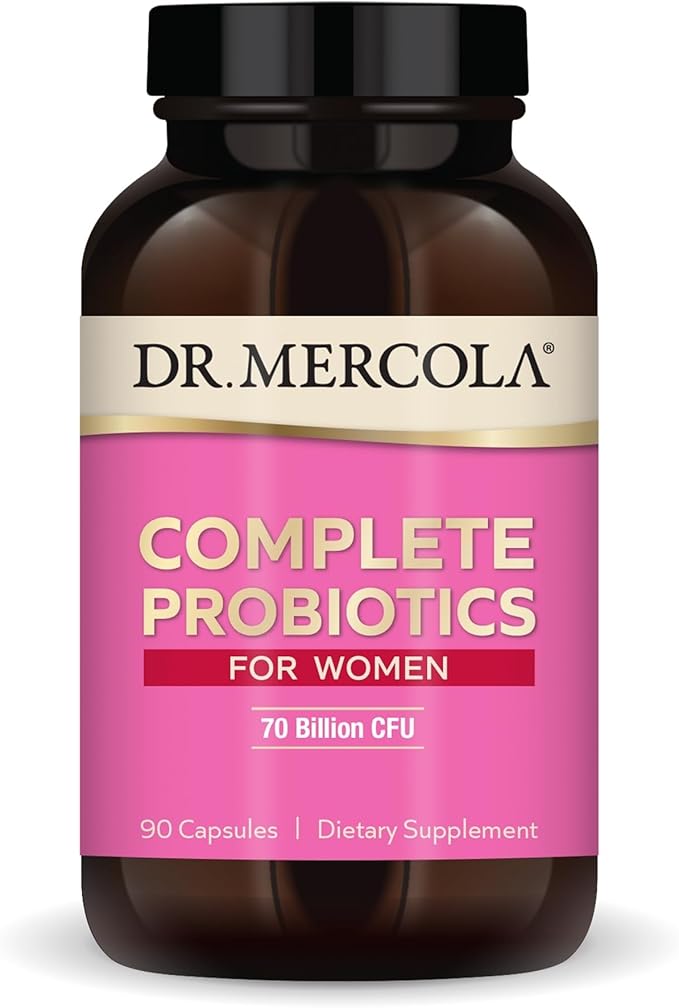 Dr. Mercola Complete Probiotics for Women - Supports Gut Vaginal &amp Immune Health - Contains Lactobacillus Strains - Non-GMO Gluten-Free &amp Soy-Free - 90 Capsules (90 Servings)