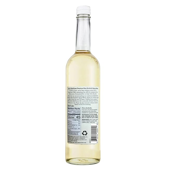 BELVOIR FRUIT FARMS Elderflower Syrup Mixer | Hand-Picked Flowers | Makes Up To 22 Glasses | Traditional Family Recipe | 500ml (16.9 fl oz) each [Pack of 2]