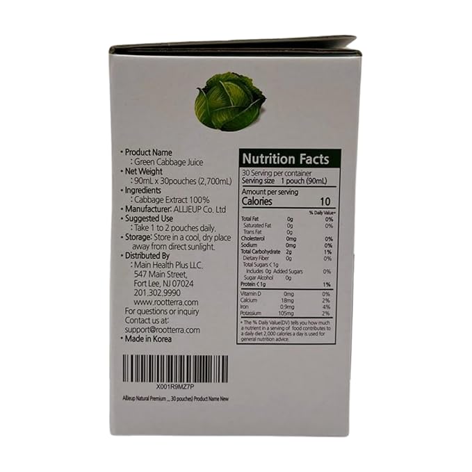AllJeup Natural Premium Cabbage Juice - 100% Cabbage Extract Made in Korea