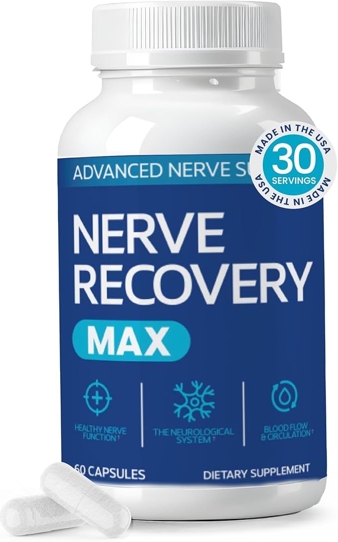 Non-GMO Advanced Nerve Support Supplement with Vitamin D3 and Alpha Lipoic Acid for Nerve Protection and Restoration - Made in the USA - 30-Day Supply 1 Bottle