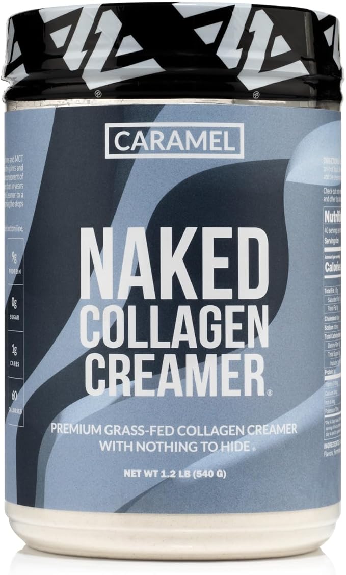 Naked Collagen Coffee Creamer - Caramel Collagen Creamer For Coffee - Dairy-Free Gluten-Free GMO-Free - Support Hair Skin and Nails - 40 Servings