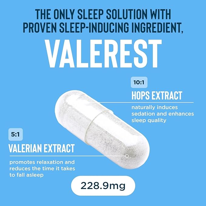 Relaxium Sleep Aid 24 Travel Pouches (6 Capsules Each) 5mg Melatonin Magnesium Valerest Ashwagandha Non-Habit Forming