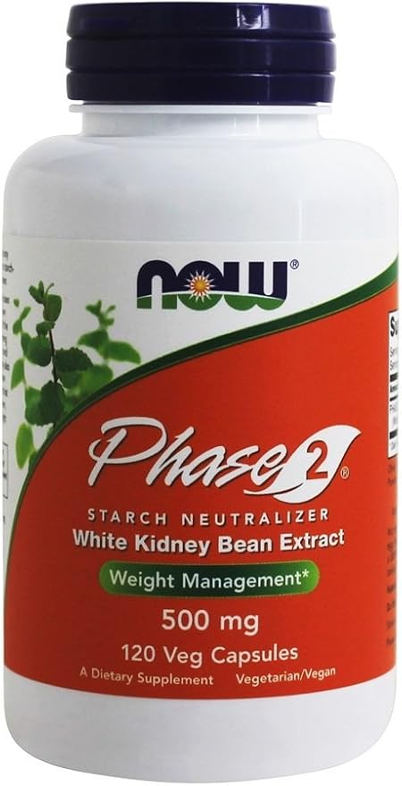 NOW Foods Phase 2 Starch Neutralizer 500 mg 120 Veg Capsules