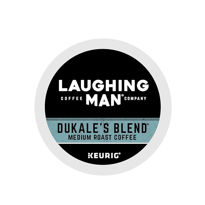 Laughing Man Dukale's Blend Keurig Recyclable K-Cup Coffee Pods Medium Roast Arabica Coffee for Keurig Makers 88 Count (4 Packs of 22)