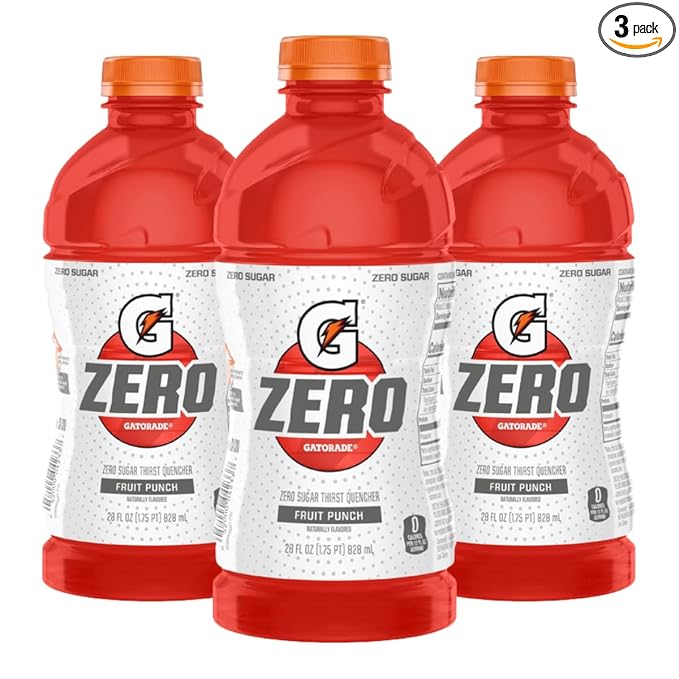 Thirst Quencher for Gatorade Zero Sugar Fruit Punch Thirst Quencher 28 Fl Oz Bottle (Pack of 3)