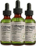 3 Pack Multi Collagen Peptides Liquid Drops Types（I II III V X） Hydrolyzed Collagen Peptides Collagen Proteins W. Hyaluronic Acid Biotin &amp Vitamin C for Hair Skin &amp Joint Gut Health