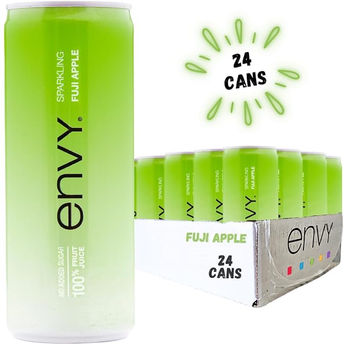 Envy Sparkling 100% Fruit Juice Fuji Apple 8oz (Case of 24)