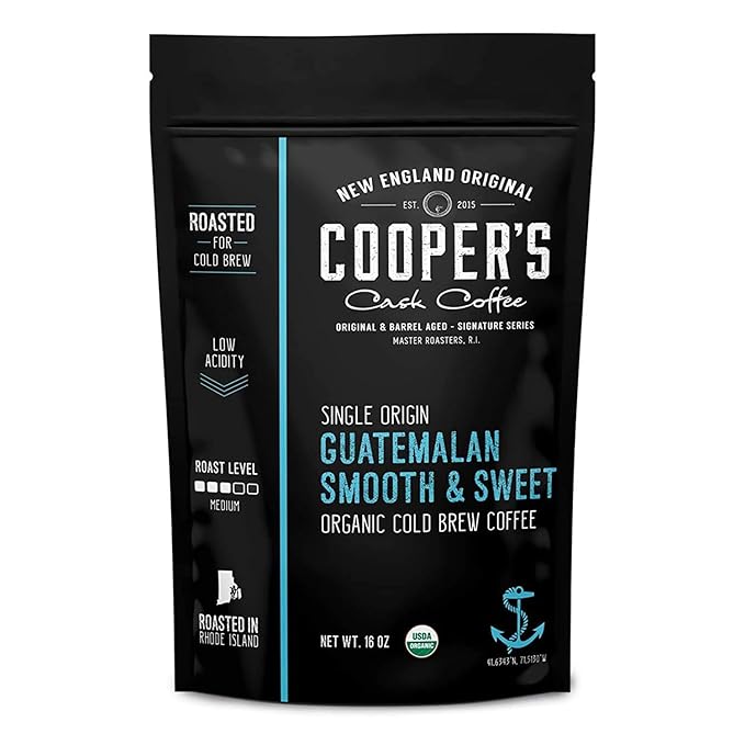 Guatemala Organic Cold Brew Coffee Single Origin &amp Gourmet Beans Tasting Notes of Milk Chocolate Creamy Caramel &amp A Hint of Orange Medium Roast Whole Bean 16 oz Coffee Bag