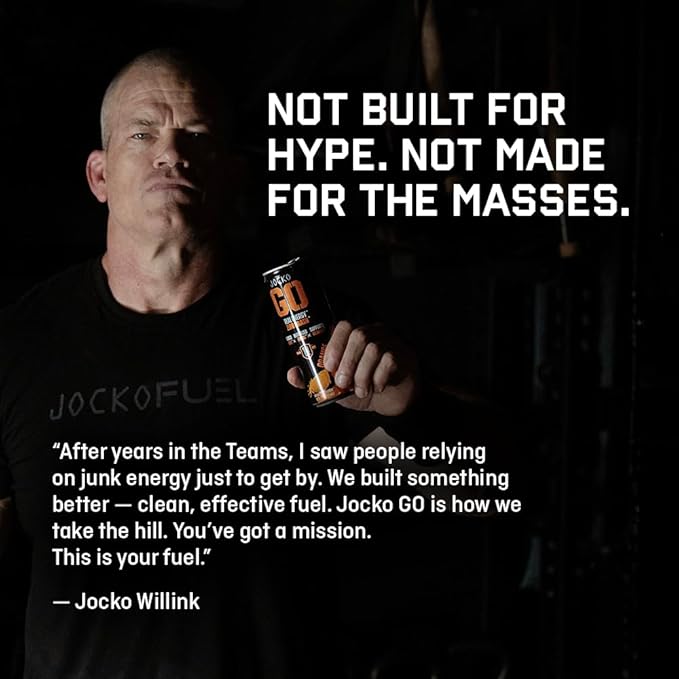 Jocko GO Energy Drink - Keto Vitamin B12 Vitamin B6 Electrolytes L Theanine Magnesium- Energy Boost Sugar Free Nootropic Monk Fruit Blend - 12 Pack (Pink Lemonade)