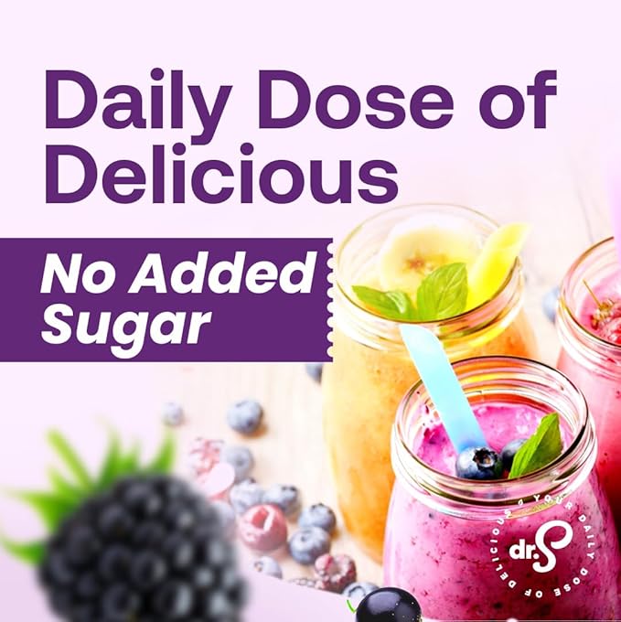 Dr. Smoothie 100% Crushed Acai Berry Blend – No Added Sugar Made with Real Fruits/Fruit Juice – Vegan No Artificial Colors or Flavors – Brazilian Acai Banana Berries &amp Pomegranate – 46 oz Bott