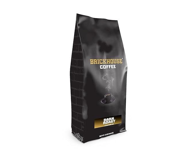 Brickhouse Dark Roast Ground Coffee – Bold &amp Smoky Finish 100% Arabica 6-Pack (12oz Bags)