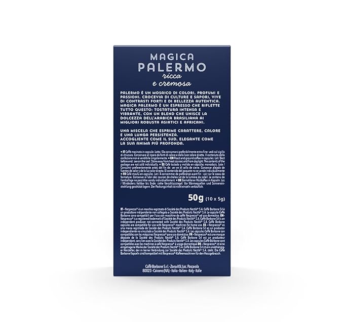 Caffè Borbone Magica Palermo Aluminum Capsules Compatible with Nespresso Original Machines Dark Roast 100 Count
