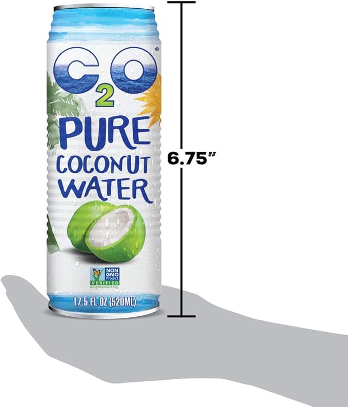 C2O Pure Coconut Water | Plant Based | Non-GMO | No Added Sugar | Essential Electrolytes | 17.5 FL OZ (Pack of 12)