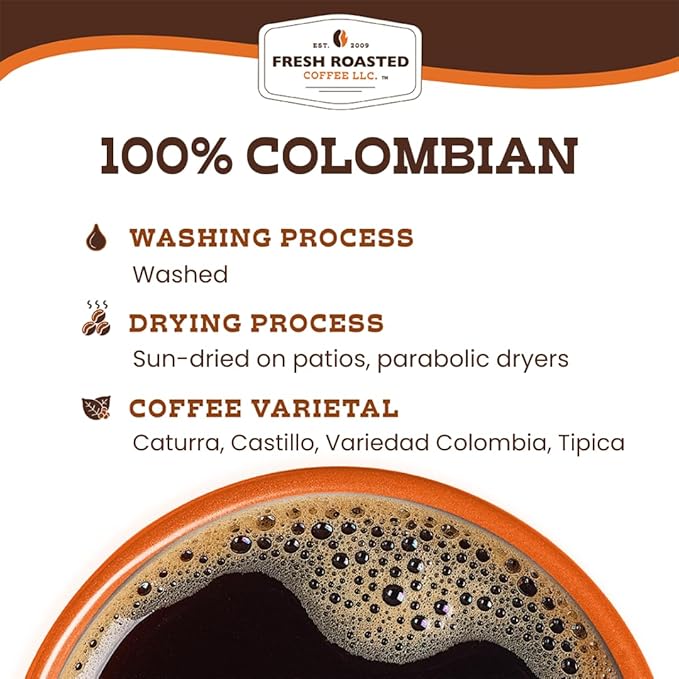 Fresh Roasted Coffee100% Colombian 2 lb (32 oz) Medium Roast Kosher Whole Bean