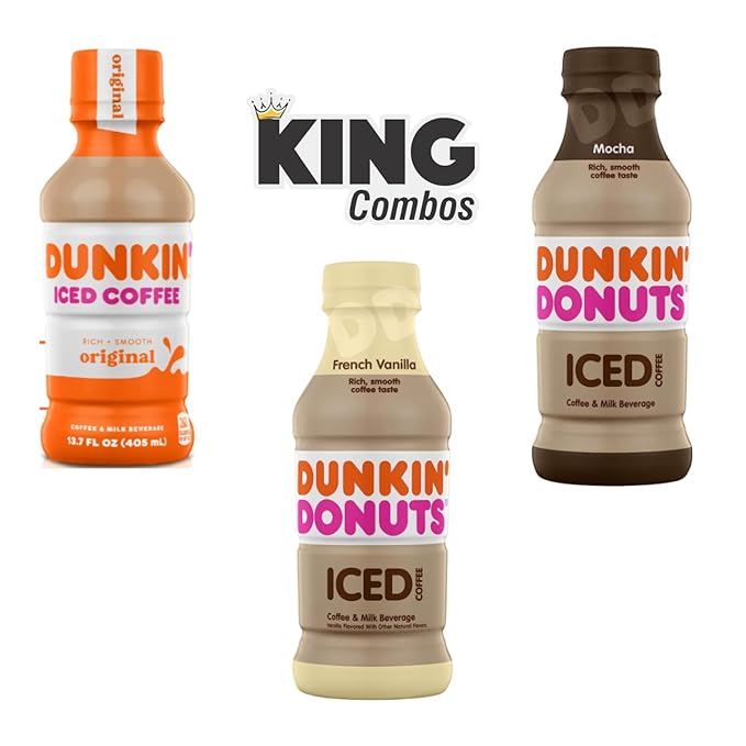 Mocha Original Iced Bottled Coffee Drink 13.7 fl oz + King Combos QR Code and (3 Bottles of Mocha Chocolate Flavor)