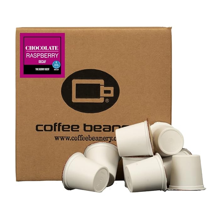 Chocolate Raspberry Decaf Coffee Pods by Coffee Beanery | 96ct Bulk Flavored Decaf Coffee Pods Medium Roast Coffee Pods| 100% Specialty Arabica Coffee| Gourmet Coffee Pods
