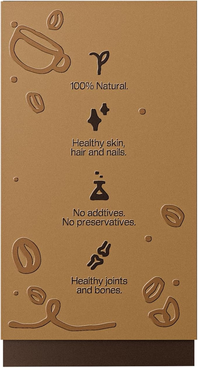 Liquid Instant Café Latte with Collagen – All-Natural Creamer with Hydrolyzed Bovine &amp Marine Peptides (Types I II III) for Hair Skin Nails Bones &amp Joints – 12 Single-Serve Packs