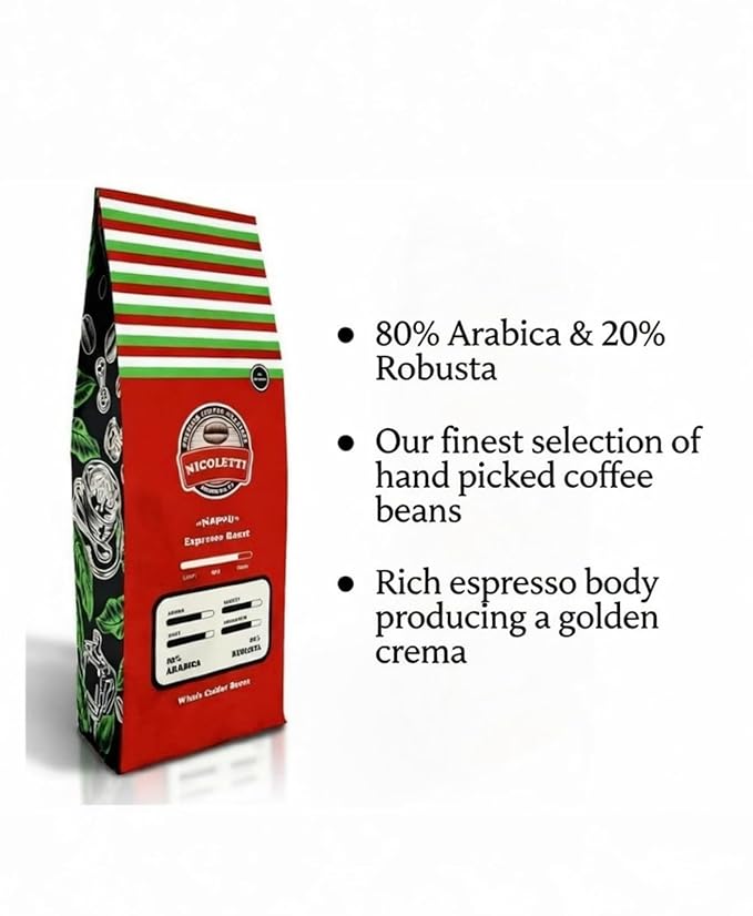 Nicoletti Coffee Espresso Sampler Whole Bean Coffee 3 Pack Original | Old School | Napoli Flavors (2 pounds each)