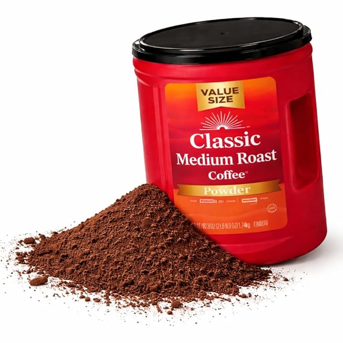 Medium Roast Ground Coffee Powder – Colombian Arabica Coffee Grounds – Fresh Roasted Premium Blend – Rich &amp Smooth Flavor – Bulk Value Size Canister – Drip Coffee Maker French Press Pour Over &a