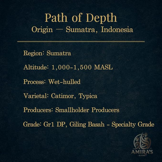 Path of Depth – Sumatra Dark Roast Mushroom Coffee | Single-Origin Arabica + 3-Mushroom Functional Blend | Smooth Earthy Low Acidity | Small-Batch Fresh Roasted
