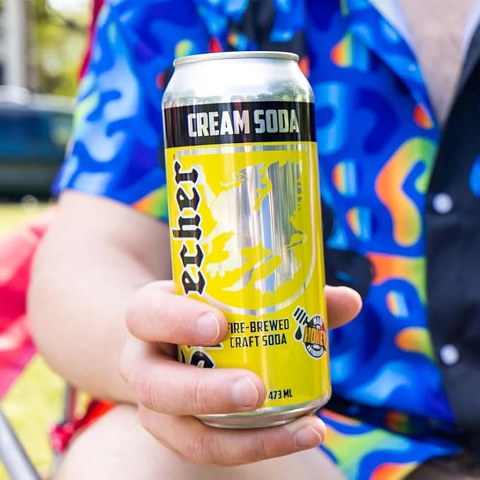 Sprecher Cream Soda &amp Orange Dream Craft Soda – Fire-Brewed with Real Honey Handcrafted Gourmet Beverages Caffeine-Free – 16 fl oz Cans (24 Pack Total)