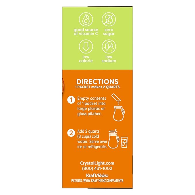 Crystal Light Peach Mango Green Tea Drink Mix 10-Quart Box (Pack of 7)