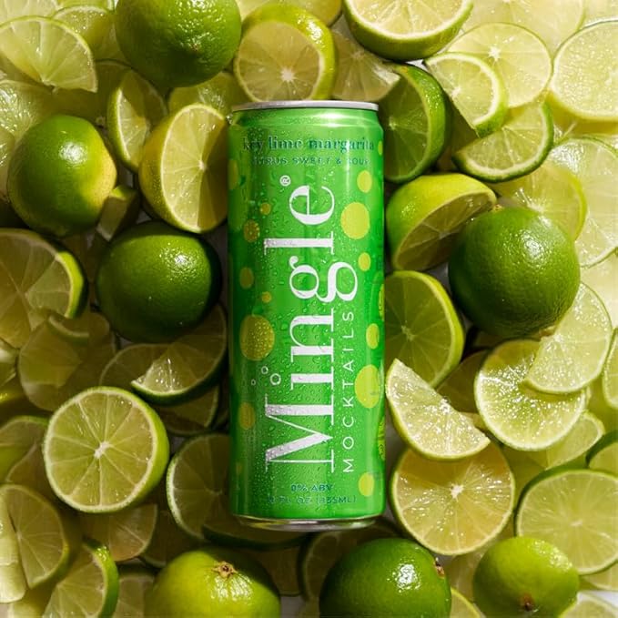 Mingle Mocktails Non Alcoholic Cocktails - Key Lime Margarita 12 OZ Can (Pack of 12)