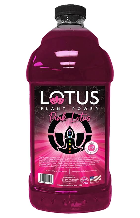 Lotus Energy Drink Concentrate 64 fl oz (Blue &amp Pink) Pack of 2