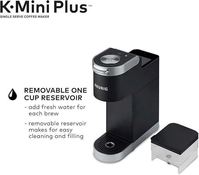 Keurig K-Mini Plus Single Serve Coffee Maker with Café Bustelo Espresso Style Dark Roast Coffee 72 K-Cup Pods