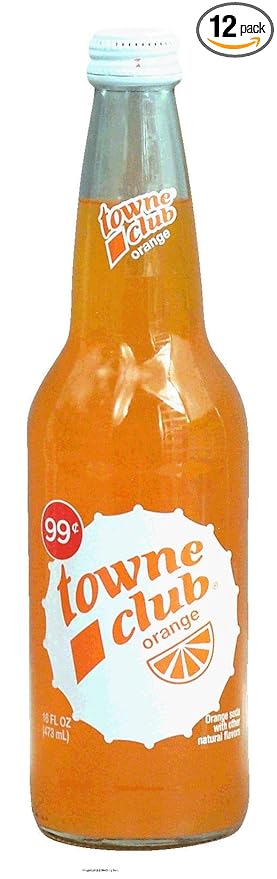 towne club orange soda with other natural flavors 16 fluid ounce Glass Bottle (pack of 12)