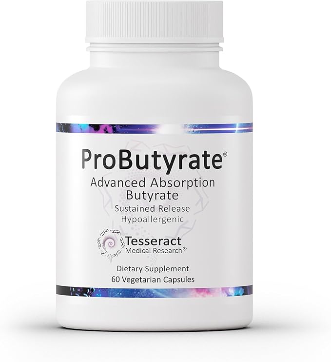 Tesseract Medical Research ProButyrate Gut Health Supplement Butyric Acid Complex Gastrointestinal Support Supplement Helps Restore Balance to Stabilize Gut Microbiome 600mg (60 Capsules)