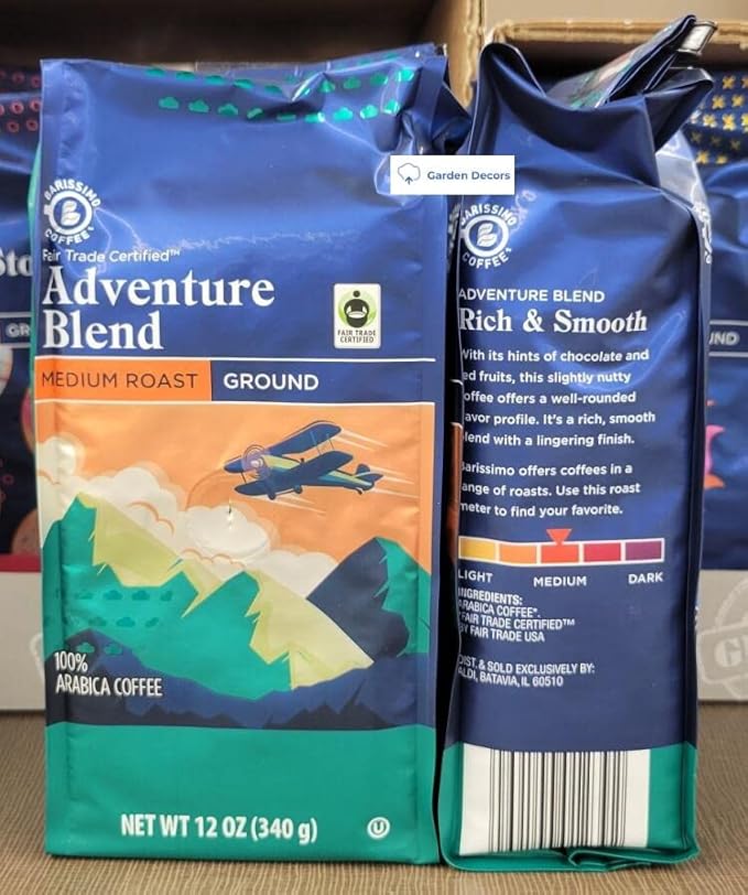 Barissimo Adventure Blend Medium Roast Ground Coffee 12oz 340g (Two Bags)