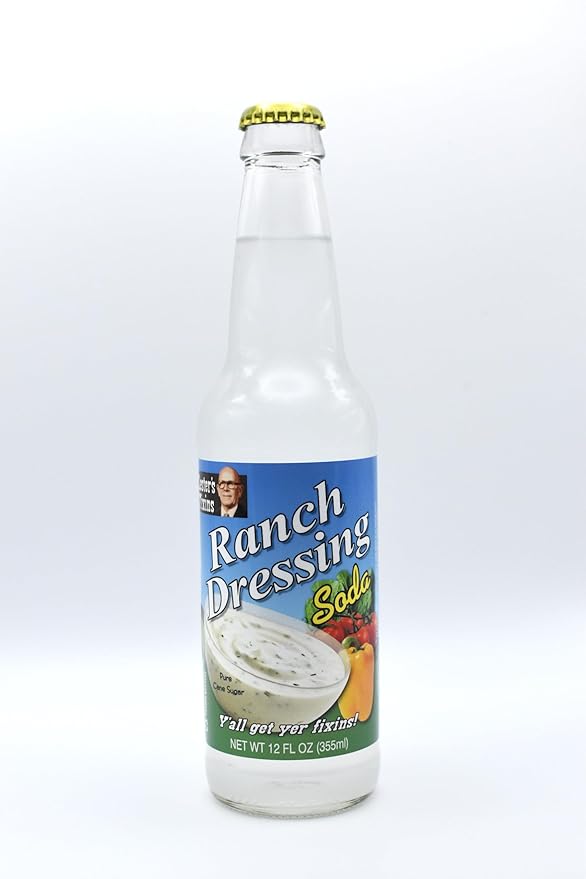 Ranch Soda Pop | Ultimate Ranch Dressing Lover | Soda Pop with Real Cane Sugar | 6 Pack of 12 oz Glass Bottles with Crazy Soda Pop Bottle Opener